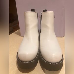 Madden Girl White CINDYY Lug Boots